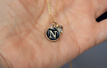 Personalisierbare Kette Geburtsstein mit Initial / Personalisiertes Geschenk / Geschenk für Sie / Geburtstag Schmuck / Initial Kette